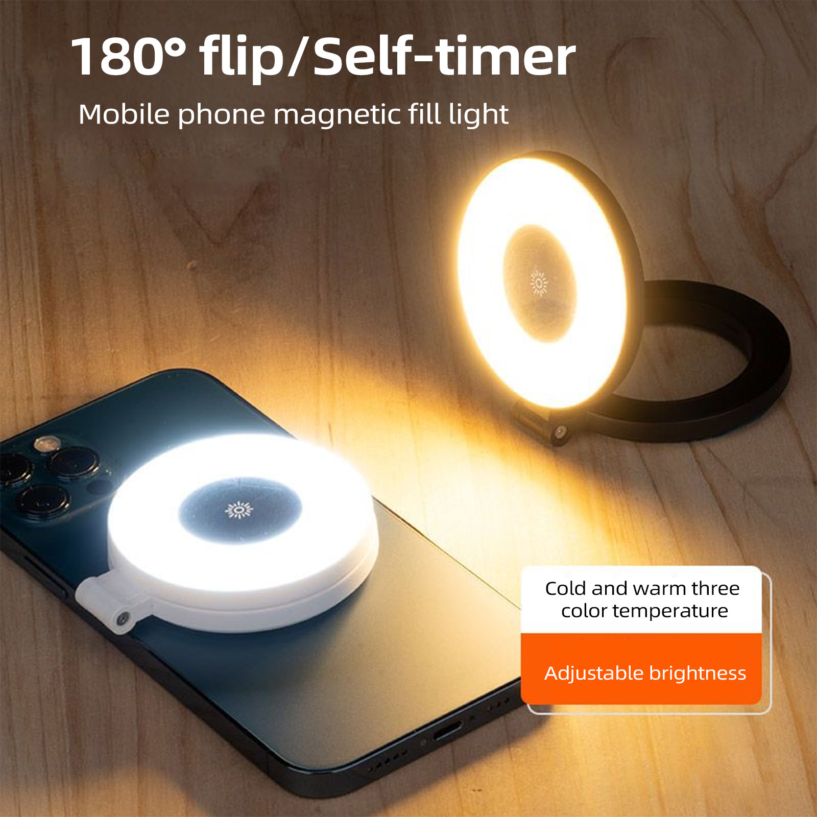 Photography Lighting Flash - Anneau lumineux de selfie magnétique pour