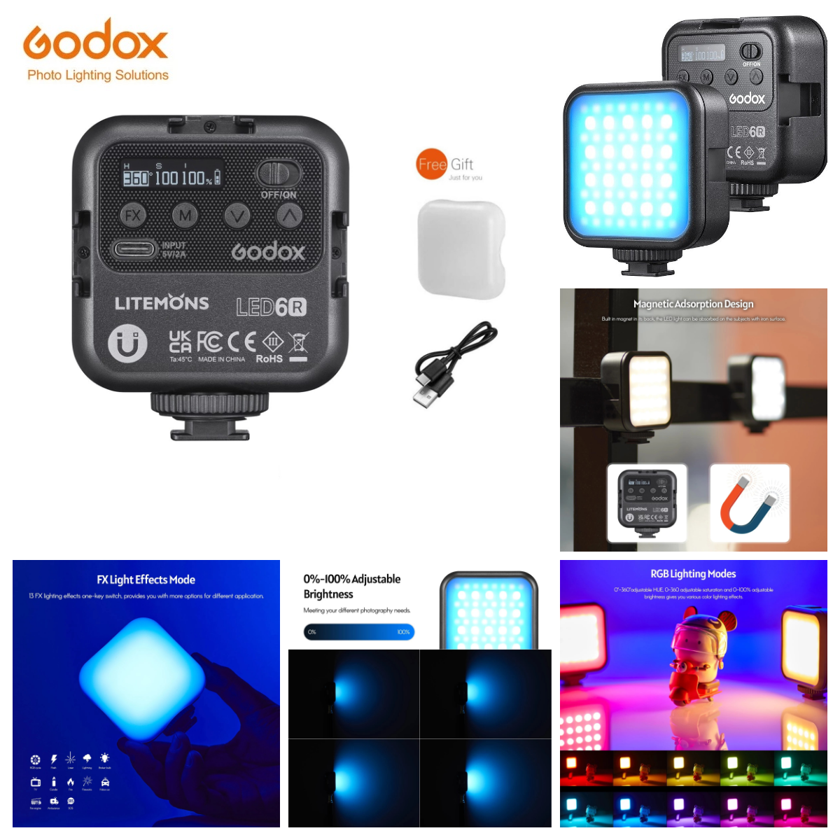 Photography Lighting Godox - Lampe vidéo LED Godox LITEMONS LED6R