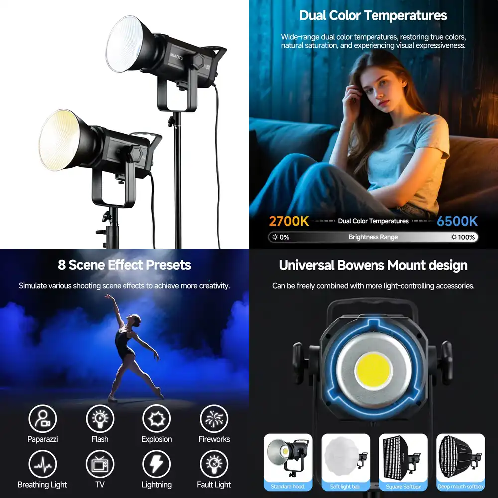 Photography Lighting Direction - Projecteurs photographiques haute puissance MiaoTu 300W