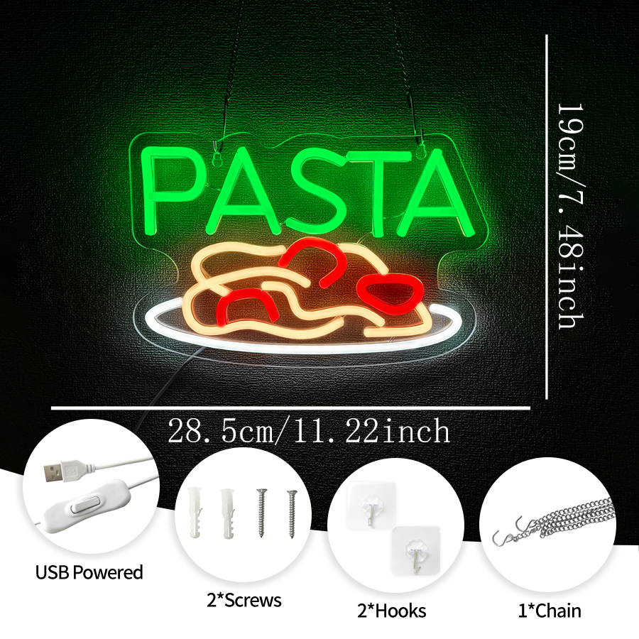 Enseigne néon PASTA pour décor - Photography Lighting For Food avis et prix