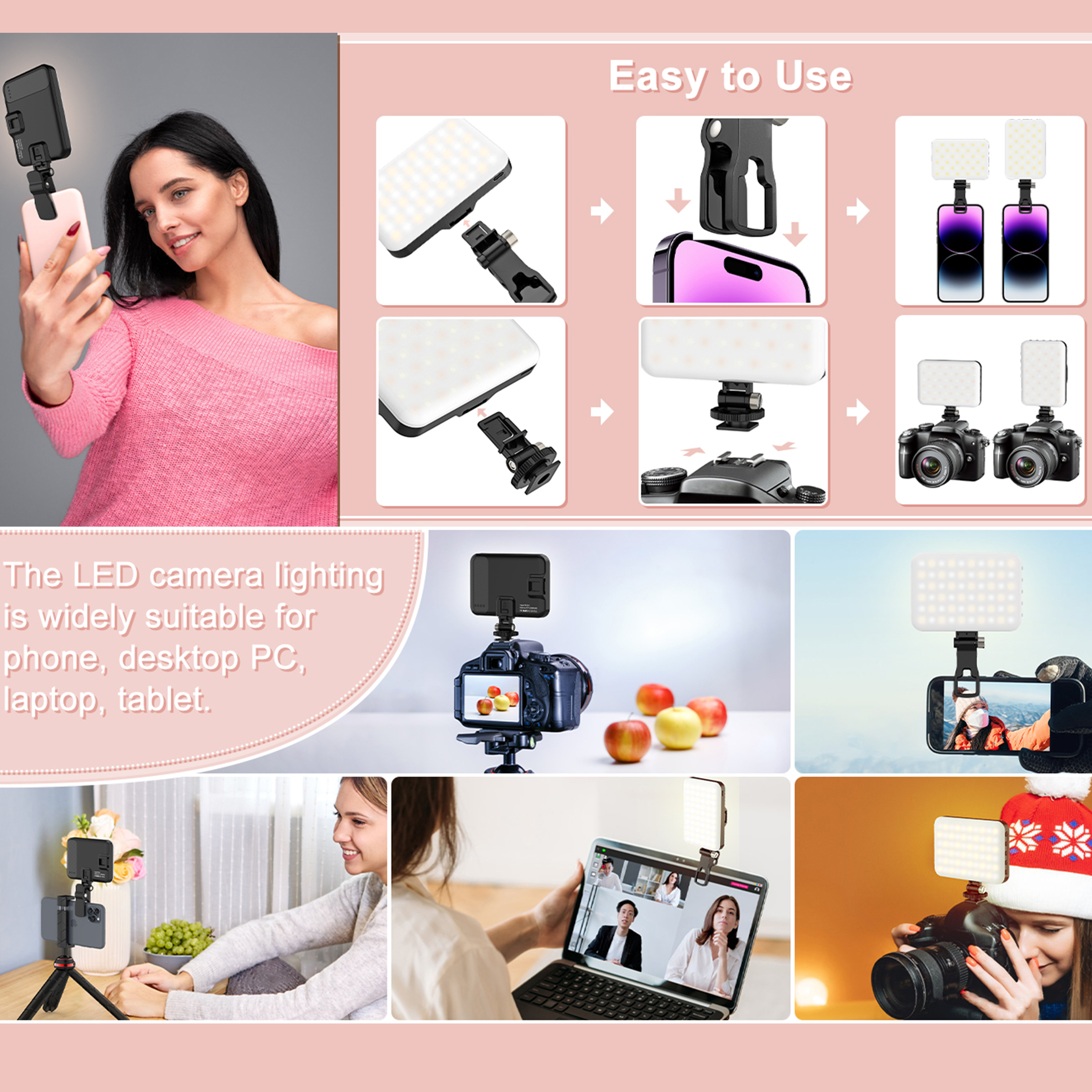 Lampe LED selfie aste haute pu - Photography Lighting Flash avis et prix