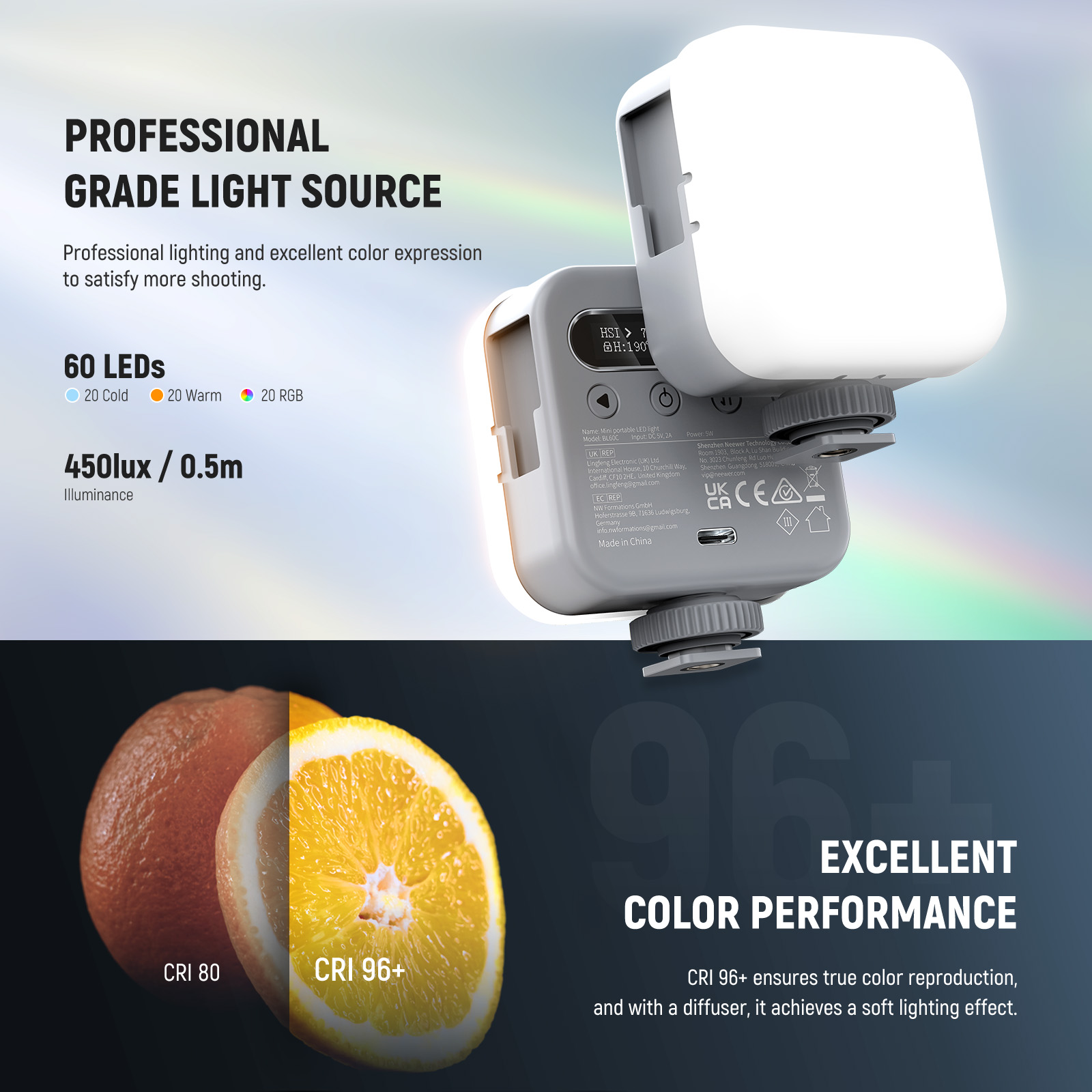 Lumière vidéo magnétique RGB d - Photography Lighting Basics avis et prix