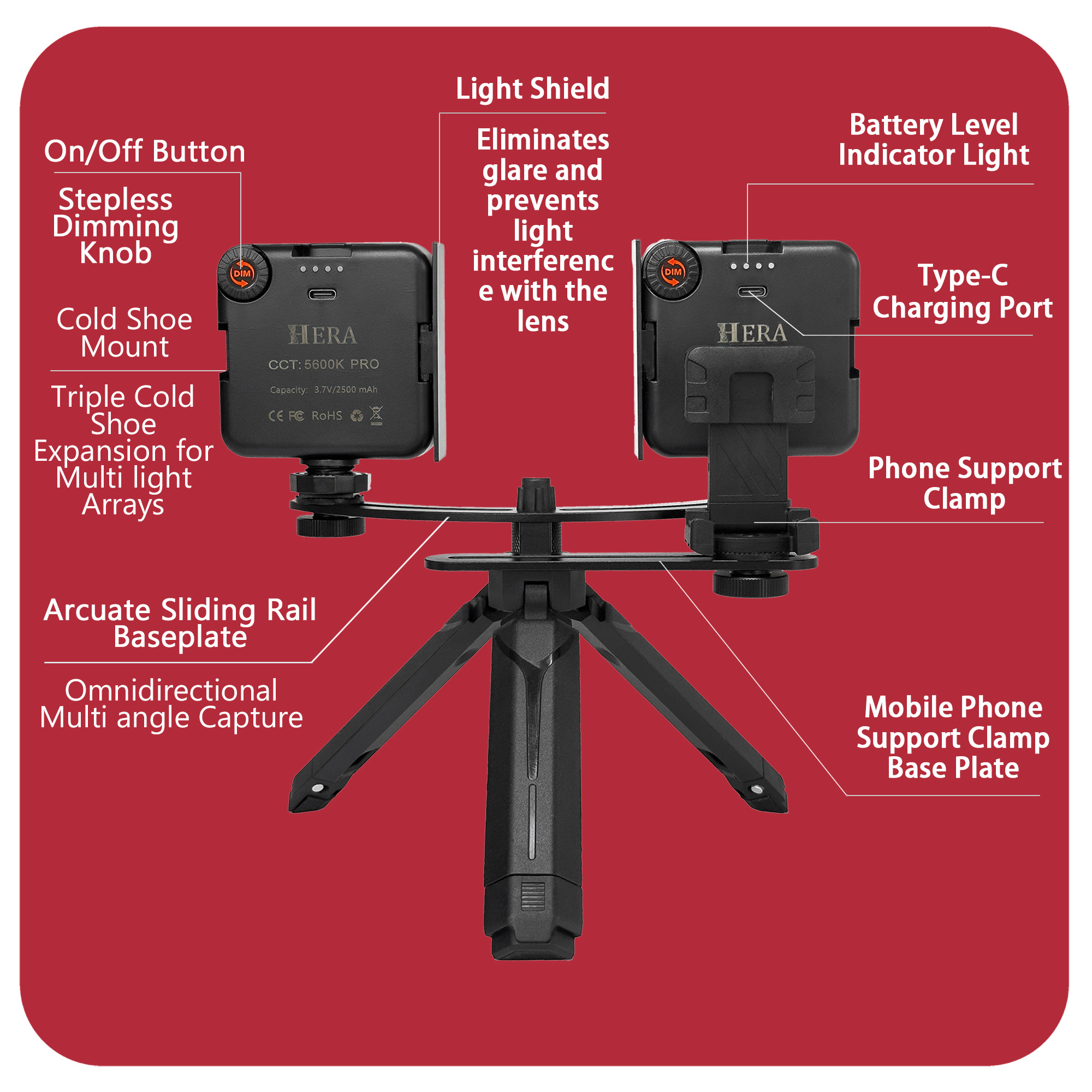 Lampe de remplissage HERA Phot - Photography Lighting Tools avis et prix