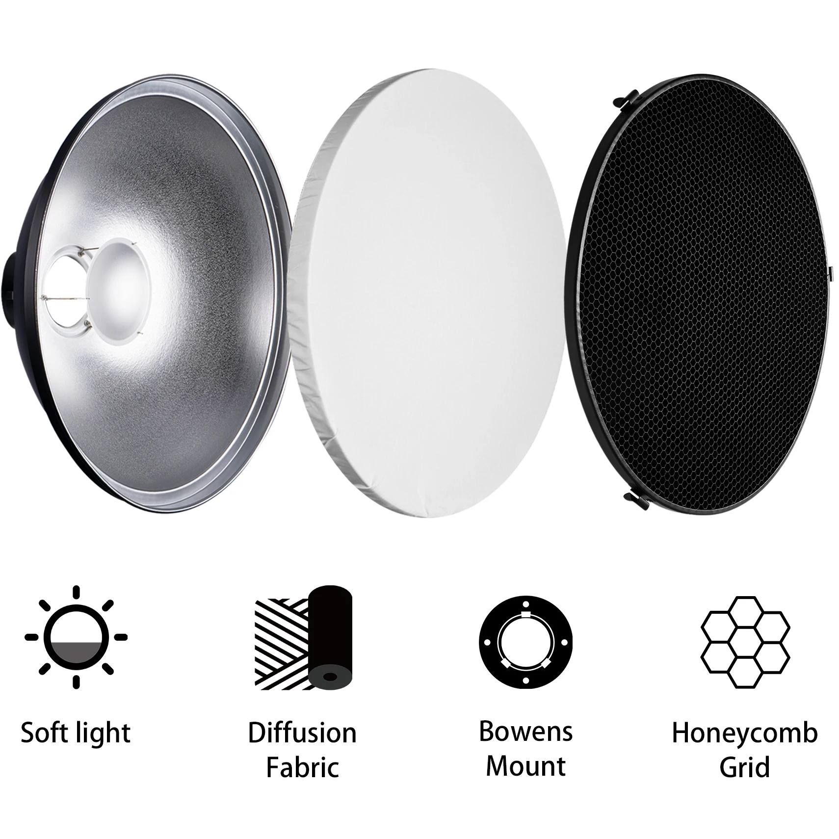 Selens – réflecteur intérieur  - Beauty Dish 55Cm avis et prix