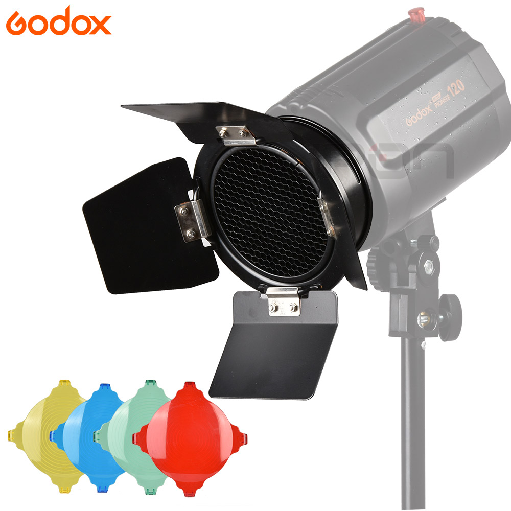 Godox BD-03 Barn Door avec gri - Honeycomb Grid Filter avis et prix
