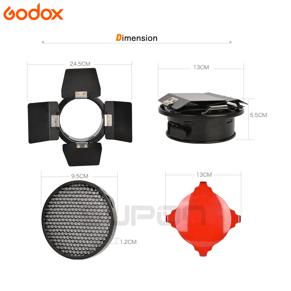 Godox BD-03 Barn Door avec gri - Honeycomb Grid Filter avis et prix