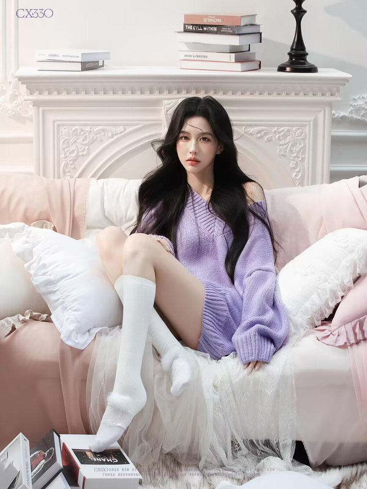 Pull violet automne-hiver, sty - Photography Lighting Home avis et prix